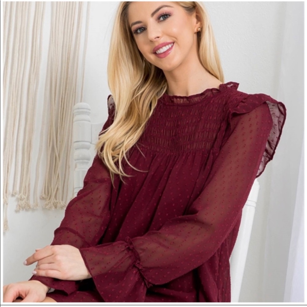 “Love Riche” Elegant & Classy Sheer Ruffle Dress - Picture 3 of 6